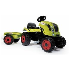 Веломобиль Smoby Трактор Claas XL с прицепом, светло-зеленый