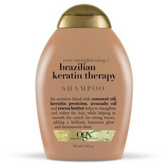 OGX шампунь Ever Straightening+ Brazilian Keratin разглаживающий и укрепляющий, 385 мл