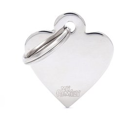 Адресник на ошейник My Family Colors Basic Сердце малое хромированный