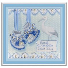 Набор для вышивания крестом "Метрика пинетки (м)", арт. РК-314 М.П.Студия