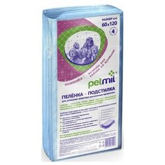 Пеленка впитывающая, одноразовая, 60x120 см (4 штуки) Pet Mil