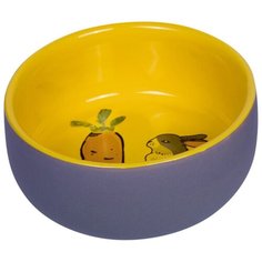Миска керамическая для грызунов Nobby "Carrot plus" (цвет: желтый/серый), 200 мл