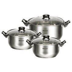 Набор посуды Mercury MC-6016 6 пр. серебристый