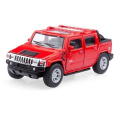 Детская игрушечная коллекционная металическая модель машинки игрушки Kinsmart "Хаммер H2" (металлическая, инерционная) красный 1:40