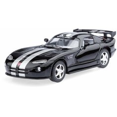 Детская игрушечная коллекционная металическая модель машинки игрушки Kinsmart "Dodge Viper" (металлическая, инерционная) черный 1:36
