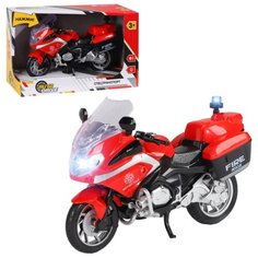 Машинка детская AUTODRIVE Мотоцикл на батарейках, свет, звук, красный, в/к 21,8*9,3*14 см