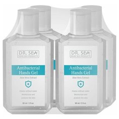 Dr. Sea / Антисептик гель для рук и предметов антибактериальный/Дезинфицирующий санитайзер с Алое вера 4 шт по 60 мл