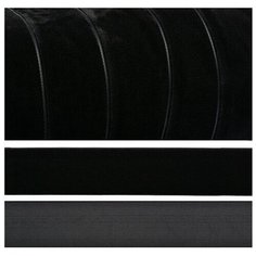 Лента бархатная "IDEAL", 25 мм (цвет: черный), 20 м