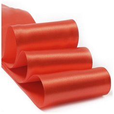 Лента атласная "Ideal", 3", цвет: 3095 красный, 75 мм x 27,4 м