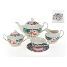 Чайный сервиз, 15 предметов, "Цветочные кружева", 180/400/500/1100 мл (фарфор) Nouvelle Home