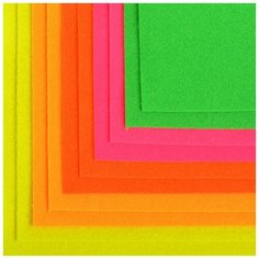 Набор листового фетра "Ideal", флуоресцентный, 1,4 мм, 20x30 см, цвет: ассорти, 10 листов, арт. FLT-FL1