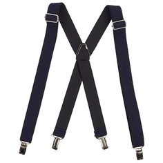 Подтяжки мужские "X", ширина 25 мм, рифленые, цвет: тёмно-синий (подарочная коробка) Stilmark