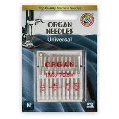Иглы для бытовых швейных машин "Organ Needles" (универсальные), ассорти, №70-100, 10 штук, арт. 130/705H