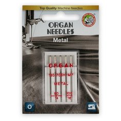 Иглы для бытовых швейных машин "Organ Needles" (для металлической нити), ассорти, №90-100, 5 штук, арт. 130/705H-MF
