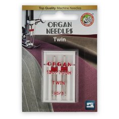 Иглы для бытовых швейных машин "Organ Needles" (для декорирования), двойные, №90/3, 2 штуки, арт. 130/705H