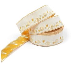 Лента отделочная жаккардовая "Ideal", 20 мм, цвет: бежевый (арт. TBY.ЛЖ.MH-41), 5,48 мм