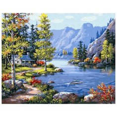 Картина по номерам "Домик в горах", 40x50 см ВанГогВоМне