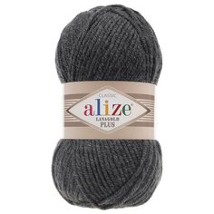 Пряжа для вязания Alize Lanagold Plus 100гр. 140м (49% шерсть, 51% акрил) (182 средне-серый меланж), 5 мотков