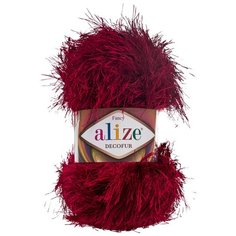 Пряжа для вязания Alize Decofur травка 100гр. 110м. (100%п/э) ТУ (57 бордовый), 5 мотков