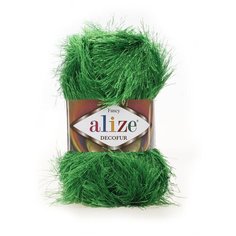 Пряжа для вязания Alize Decofur травка 100гр. 110м. (100%п/э) ТУ (595 зеленая трава), 5 мотков