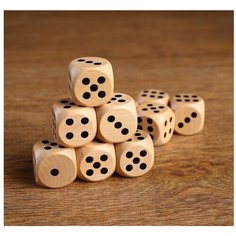 Кости игральные (кубики игральные) 5 шт., Лас Играс, 2.5 см, деревянные
