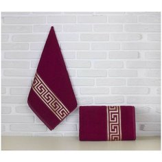 AMBIANCE Полотенце Ариадна цвет: бордовый (50х90 см,70х140 см) br42608