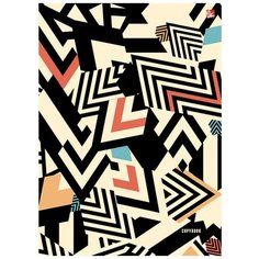 Канц-Эксмо Тетрадь Пестрый коллаж, клетка, 120 л., черный/бежевый