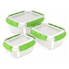 Набор контейнеров герметичных №4 (ланч-боксы, 3 шт) 0,8л; 1,5л; 2,5л In Home