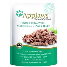 Влажный корм для кошек Applaws беззерновой, с тунцом, со скумбрией 70 г (кусочки в желе)