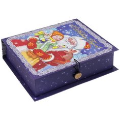 Коробка подарочная Феникс-Презент "Дедушка Мороз с девочкой", 20 х 14 х 6 см