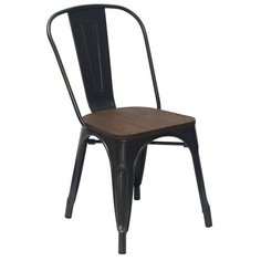 Стул TOLIX WOOD чёрный патина золото Stool Group