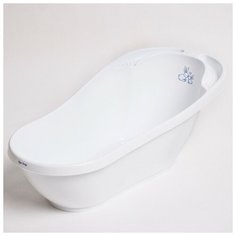 Tega Baby Ванна детская «Кролики» со сливом и термометром, 92 см, цвет белый