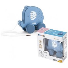 Каталка на веревке "Слоник" в коробке 44004 Viga