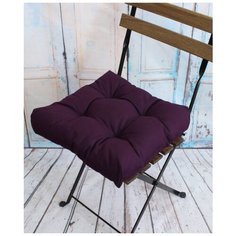 Подушка декоративная для сидения на стул без завязок MATEX MONOCHROME, фиолетовый, чехол не съемный, хлопок, 40х40 см Матекс