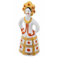 Статуэтка "Девушка в кокошнике", фарфор, роспись, Дулевский фарфоровый завод ("Дулево"), СССР, 1964-1968 г.