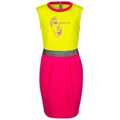 Платье Nota Bene размер 152, желтый/розовый