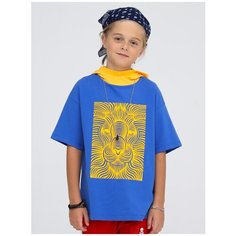 Футболка Nota Bene, размер 158, джинс/шафрановый