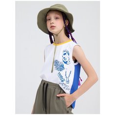 Топ Nota Bene, размер 164, белый/джинса