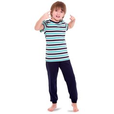 Пижама N.O.A. размер 134 (38), зеленый/темно-синий NOA