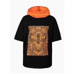 Футболка Nota Bene, размер 152, черный/оранжевый