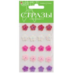 Набор самоклеящихся страз "Цветочки-1 №66", 5 цветов Альт