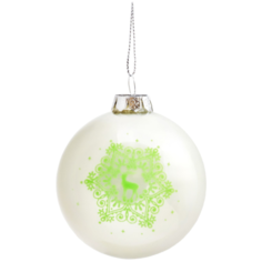 Елочный шар Magic Time Зимний олень (80774), белый