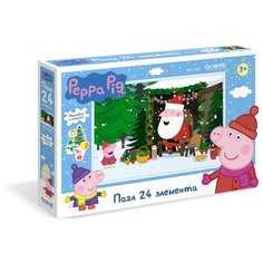 Пазл Peppa Pig "Зима. В гостях у волшебника", 24 элемента (+ наклейки) Origami