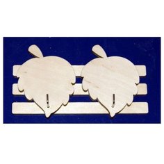 Заготовка из дерева "Вешалка. Листочки", 2 крючка Созвездие