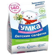 Влажные салфетки Умка С экстрактами ромашки и череды, 140 шт.