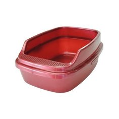 Туалет для кошек Homecat "De Luxe" с бортиком (цвет: красный перламутр), 53x39x23 см