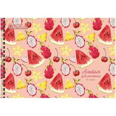 Альбом для рисования Unnika Land Экзотические фрукты (А4,40л,140г/м2,гребень)