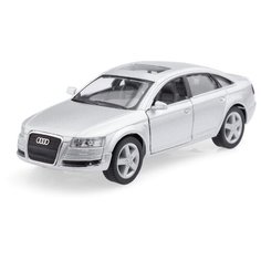 Детская игрушечная коллекционная металическая модель машинки игрушки Kinsmart "Ауди А6" (металлическая, инерционная) серый1:38