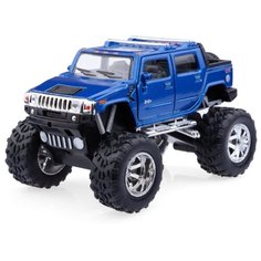 Детская игрушечная коллекционная металическая модель машинки игрушки Kinsmart "Hammer H2" (металлическая, инерционная) синий 1:38