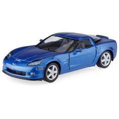 Детская игрушечная коллекционная металическая модель машинки игрушки Kinsmart "Шевролет Corvette Z06" (металлическая, инерционная) синий 1:36